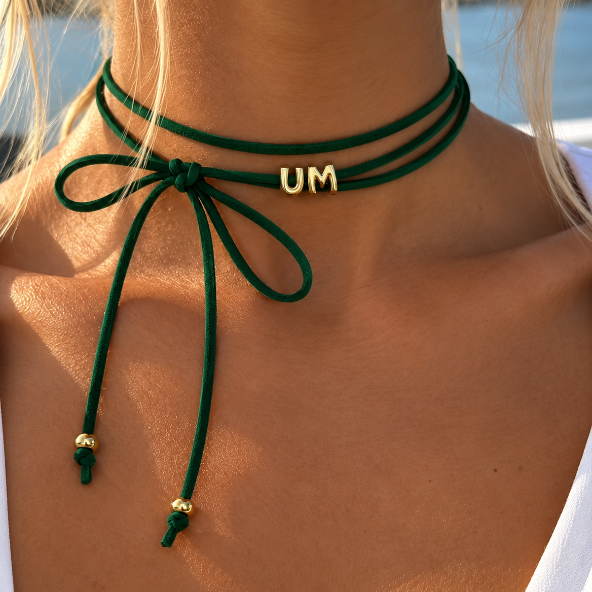 BowTie UM Necklace (white/orange/green)
