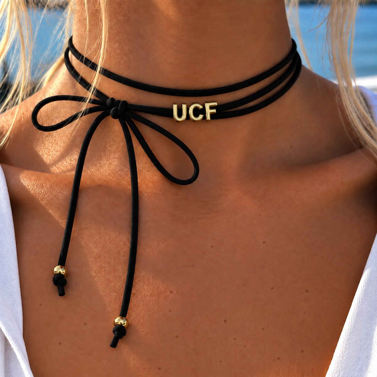 UCF BowTie Necklace (black/white)