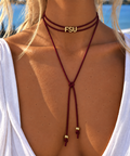 FSU Long Lariat Game Day Necklace (red/black)