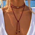 UT Long Necklace (red/white)