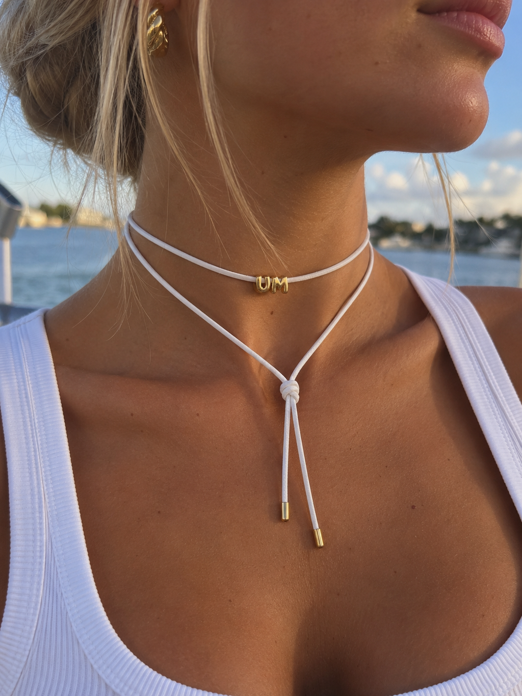 UM Game Day Necklace (white/green/orange)